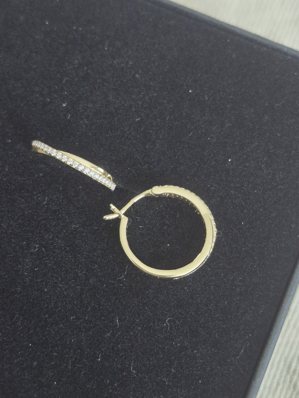 Gold Hoop Earrings with Pavé Crystals